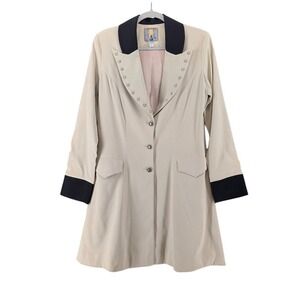 Vtg 90s Desert West Sherry Holt Western Duster Coat XS Faux Suede‎ Sheriff Star